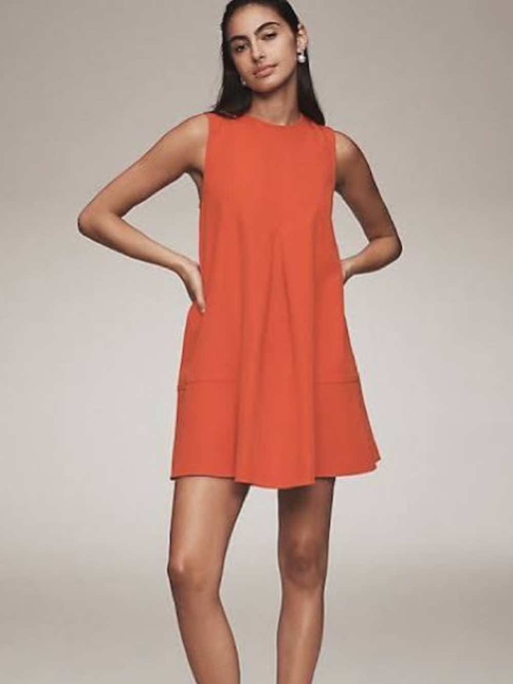 Anthropologie Maeve Sleeveless Swing Mini Dress Poppy Red | Small